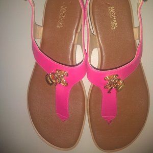 MICHAEL KORS Hot Pink Sandals W/Charms! Size 8.5